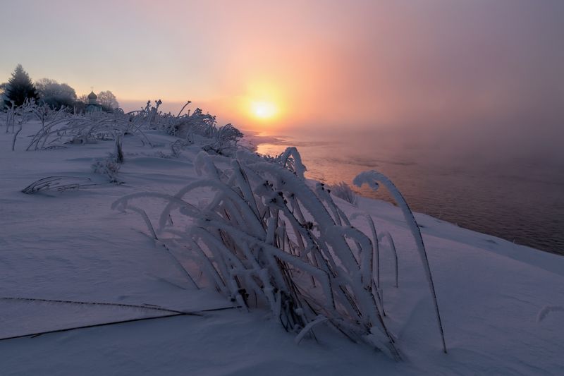 Морозное утро фото превью