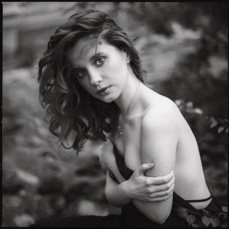 портрет, девушка, чб, гламур, ню, nude, portrait, model, bw Настя фото превью
