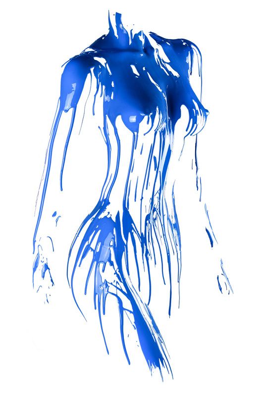 blue, paint, body, woman, female, nude, abstract, sexy, artwork, silhouette, color, bodypaint, kristian liebrand blue abstract body silhouette - made with REAL paint фото превью
