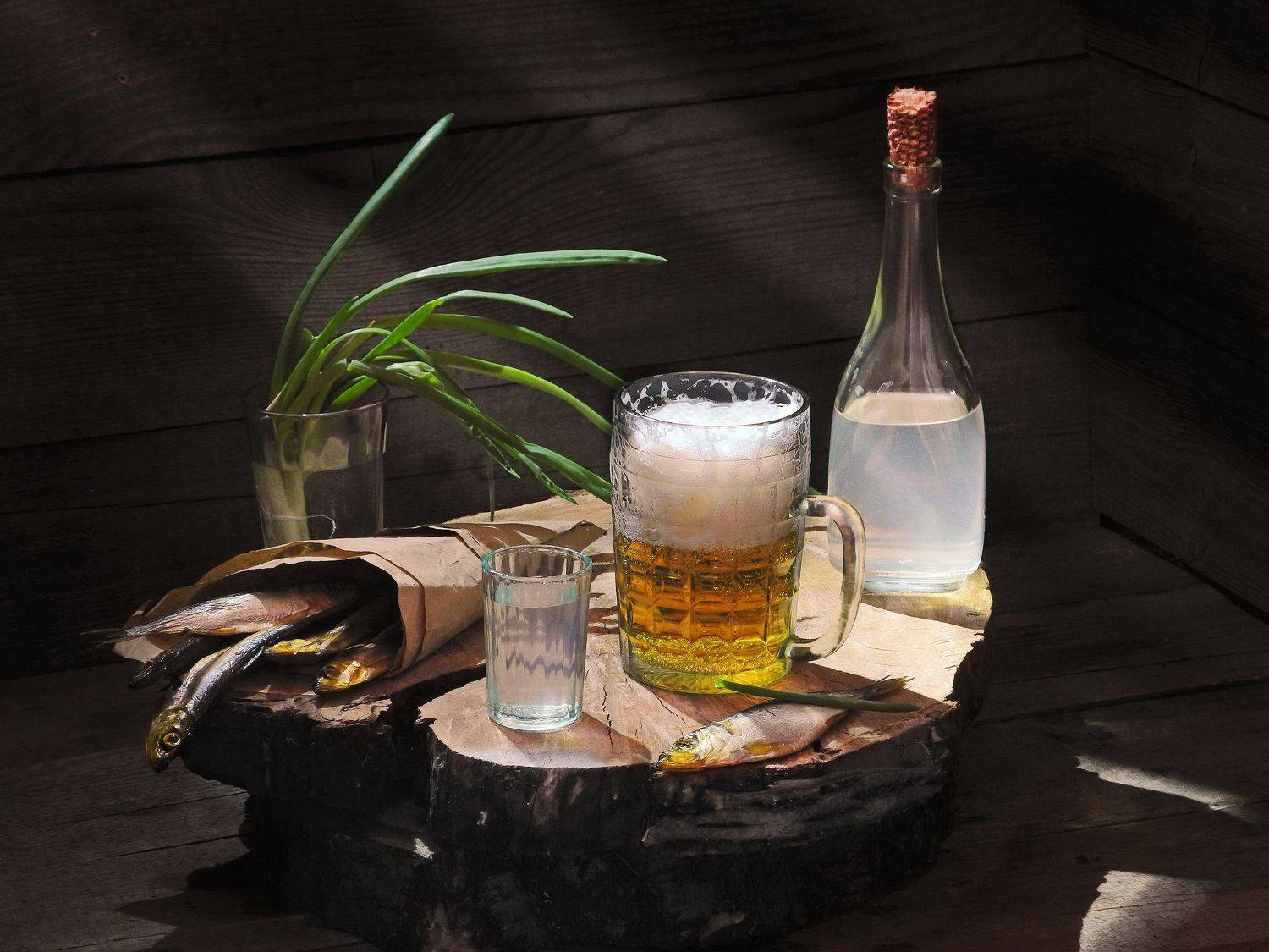 пиво, водка, рыба, салака, килька, лук,, Сергей Фунтовой