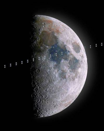 Транзит МКС по Луне