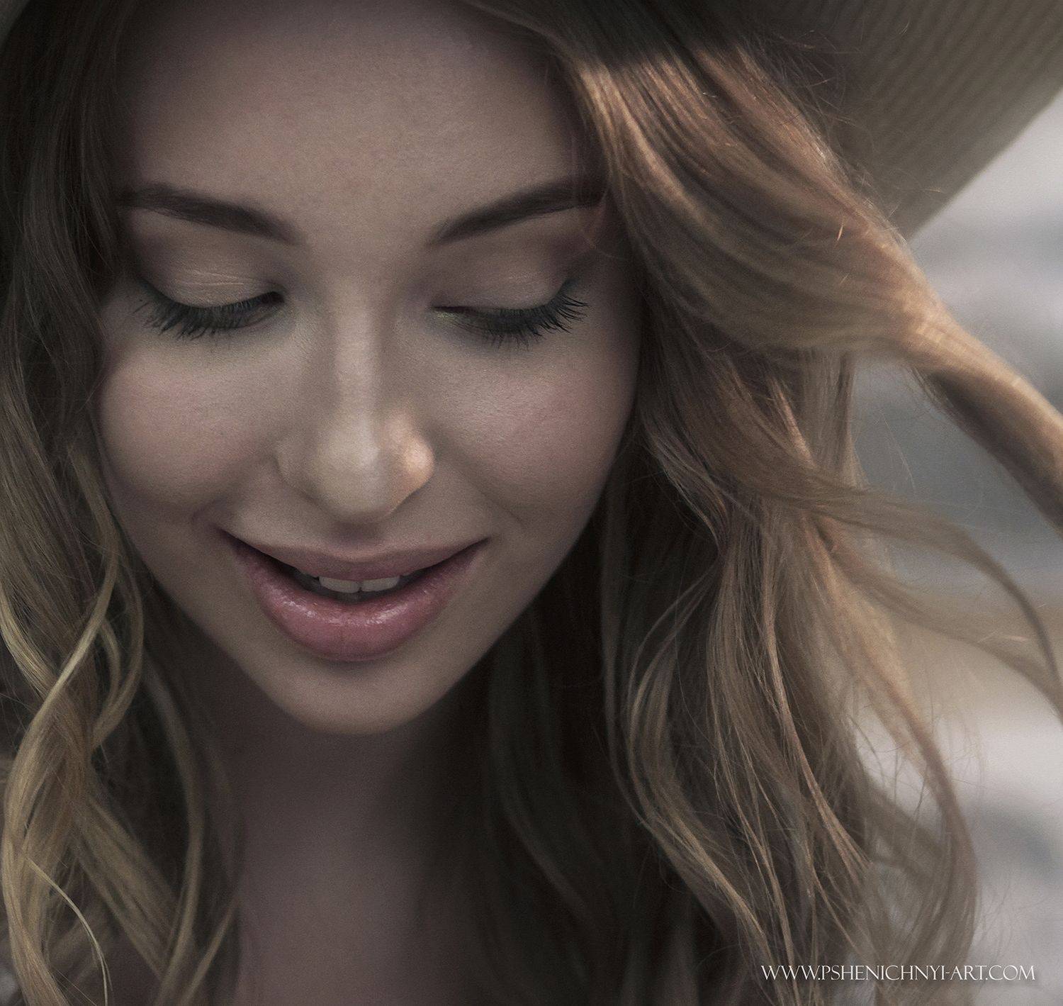 портрет, девушка, женский портрет, крупный план, улыбка, Пшеничный Андрей