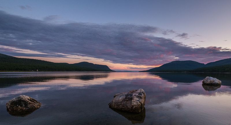 белое море, вечер, закат, море, север Вид на Колвицкий залив фото превью