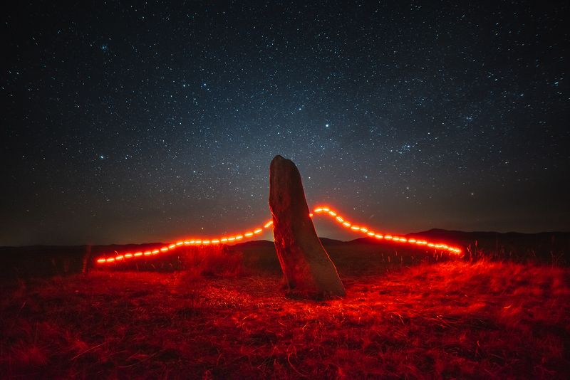 хакасия, ночь, курганы, сибирь Ночные курганы фото превью