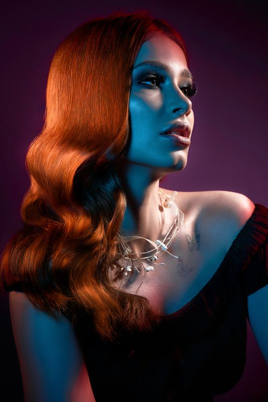 portrait, face, beauty, beautiful, woman, girl Разноцветный Голливуд фото превью