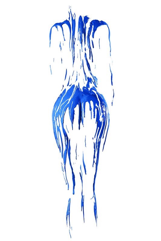 blue, paint, body, woman, female, nude, abstract, sexy, artwork, silhouette, color, bodypaint, kristian liebrand blue abstract body silhouette - made with REAL paint - PART 2 фото превью