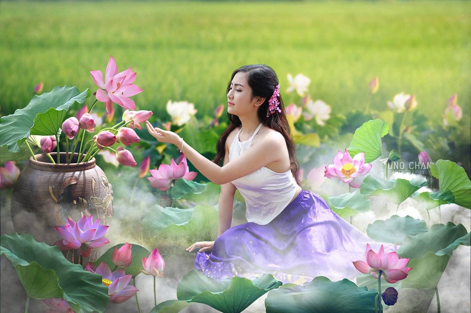 lotus, vietnam, girl, dream, beauty, unochan