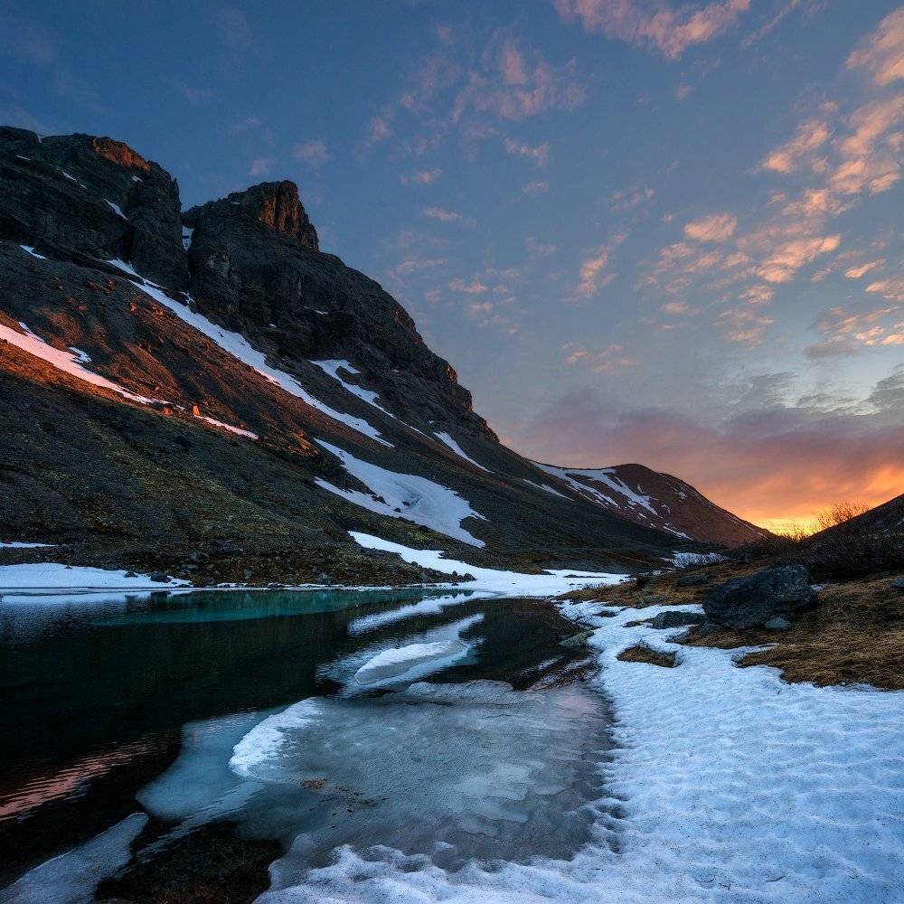 Заполярье, Кльский п-ов, Лето, Ночь, Оз.длинное, Перевал, Север, Хибины, Роман Горячий