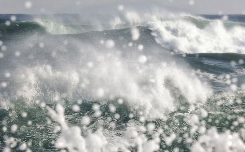 Waves and foam.
