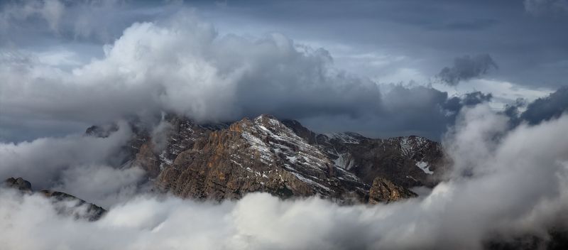 альпы, италия, доломитовые альпы, tre cime, alps, italy в одеяле из облаков фото превью