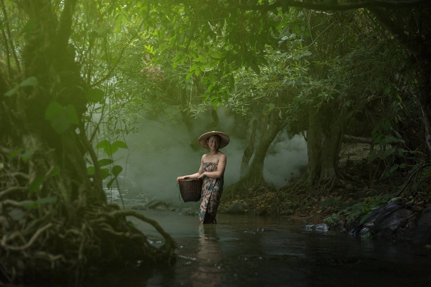 cooling, beautiful; cool; suit; outdoors; bathing; women; streams; wet; ponds; beauty; bikini; relax; summer; warm; stream; water; lake; heat; relaxing; lakes; relaxation; woman; suntan; warmth; legs; pond; hot; relax; girl; thailand; laos; asia; portrait, SUTIPORN SOMNAM