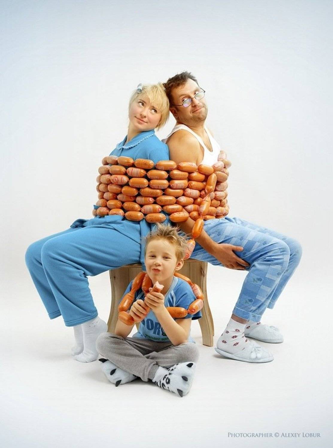 семья, колбаса, сосиски, ретушь, лобур, Алексей Лобур