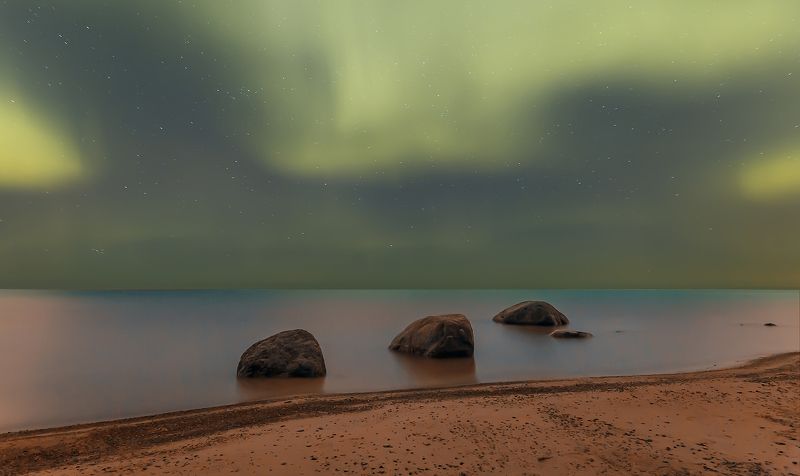 aurora borealis, rocks ROCKS фото превью