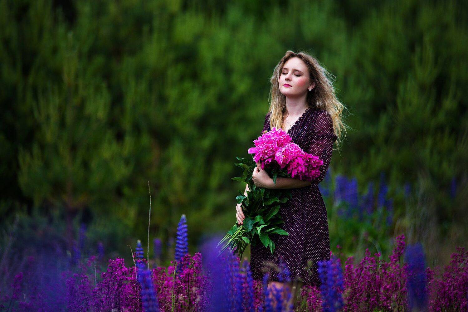 Ветер, Девушка, Цвет, Александр Калинин