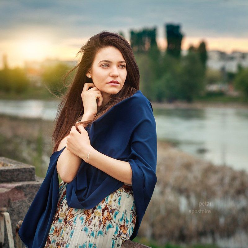 portrait sundown backlight beauty retouch bokeh Д. фото превью