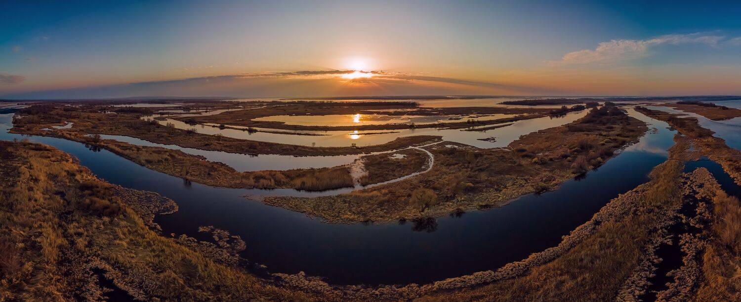 река, отражение, весна, небо, природа, волга, панорама, простор,, Подосинников Максим