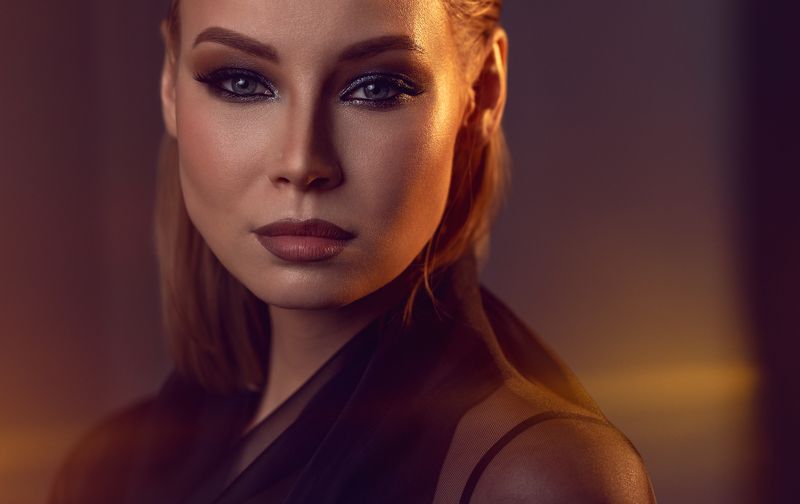 портрет, девушка, цвет, студия  фото превью