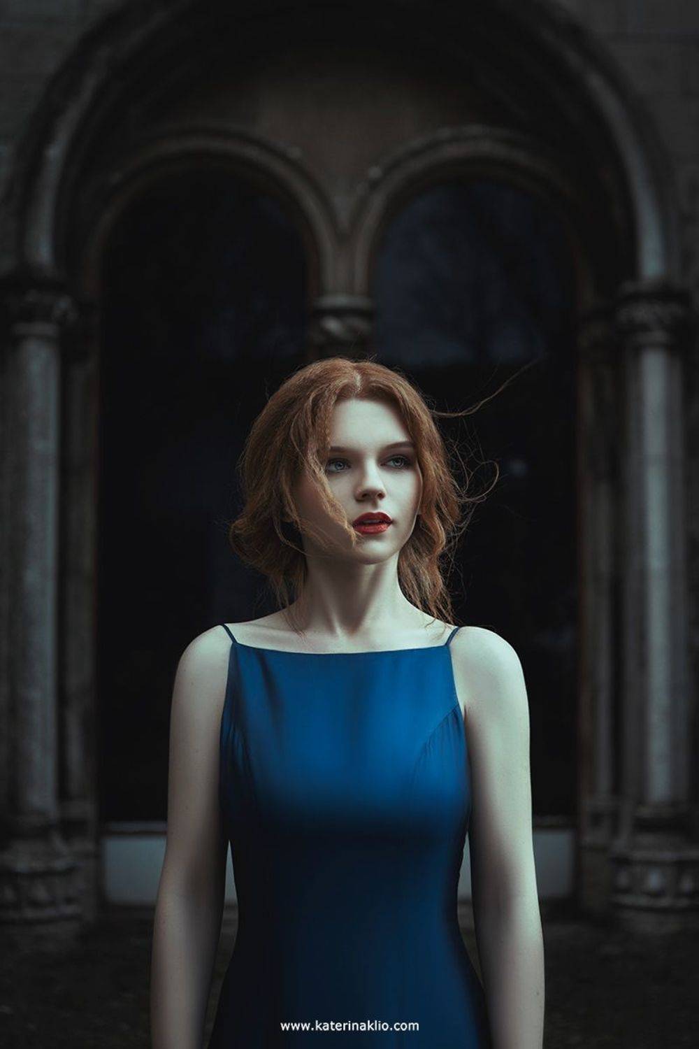 blue, madonna, wind, autumn, portrait, art, artwork, art photography, woman, beautiful, alone, feeling, windy, beauty, Катерина Клио
