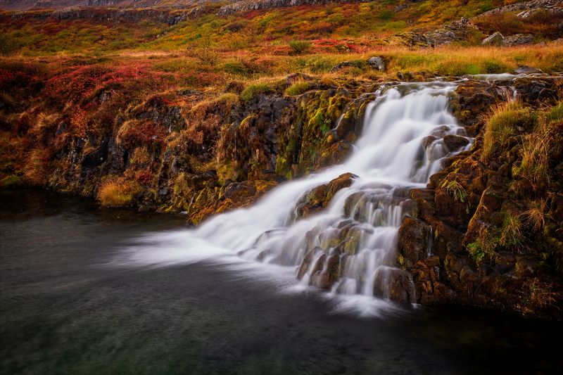 hrisvadsfoss, long exposure, waterfall, iceland, autumn, september, dynjandi, vestfirdir, хрисвадсфосс, диньянди, длинная выдержка, водопад, исландия, осень, сентябрь, вестфирдир Hrisvadsfoss фото превью