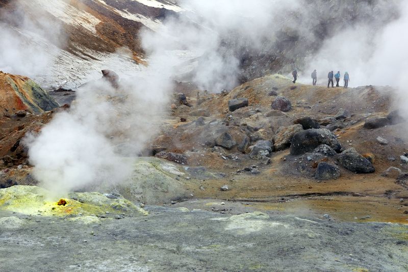 вулкан, мутновский, фумарола, кратер, volcano, fumarole, mutnovskiy, crater В кратере вулкана Мутновский на Камчатке фото превью