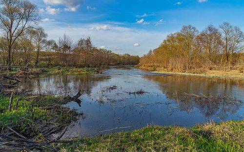 Весна на реке Кшень. Апрель.