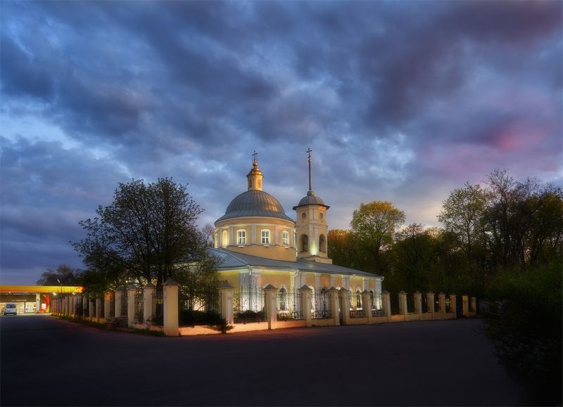 город, архитектура, храм, курск, вечер, здание,памятник Храм Всех Святых фото превью