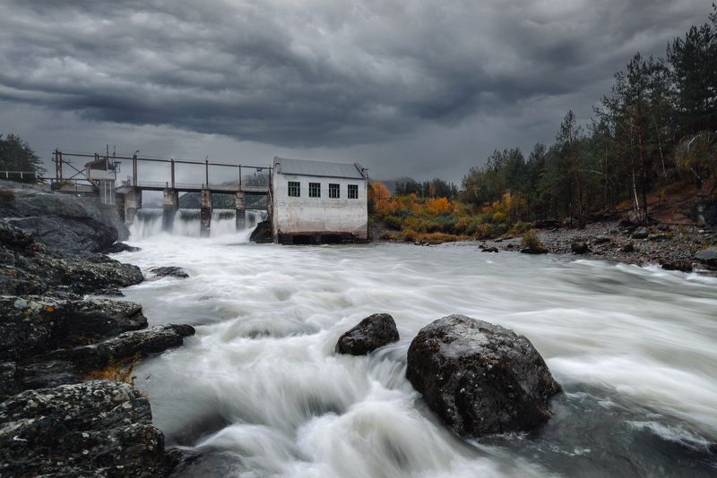 горы, горный алтай, чемал, пейзаж, алтай, чемальская гэс, россия Чемальская ГЭС, Республика Алтай фото превью