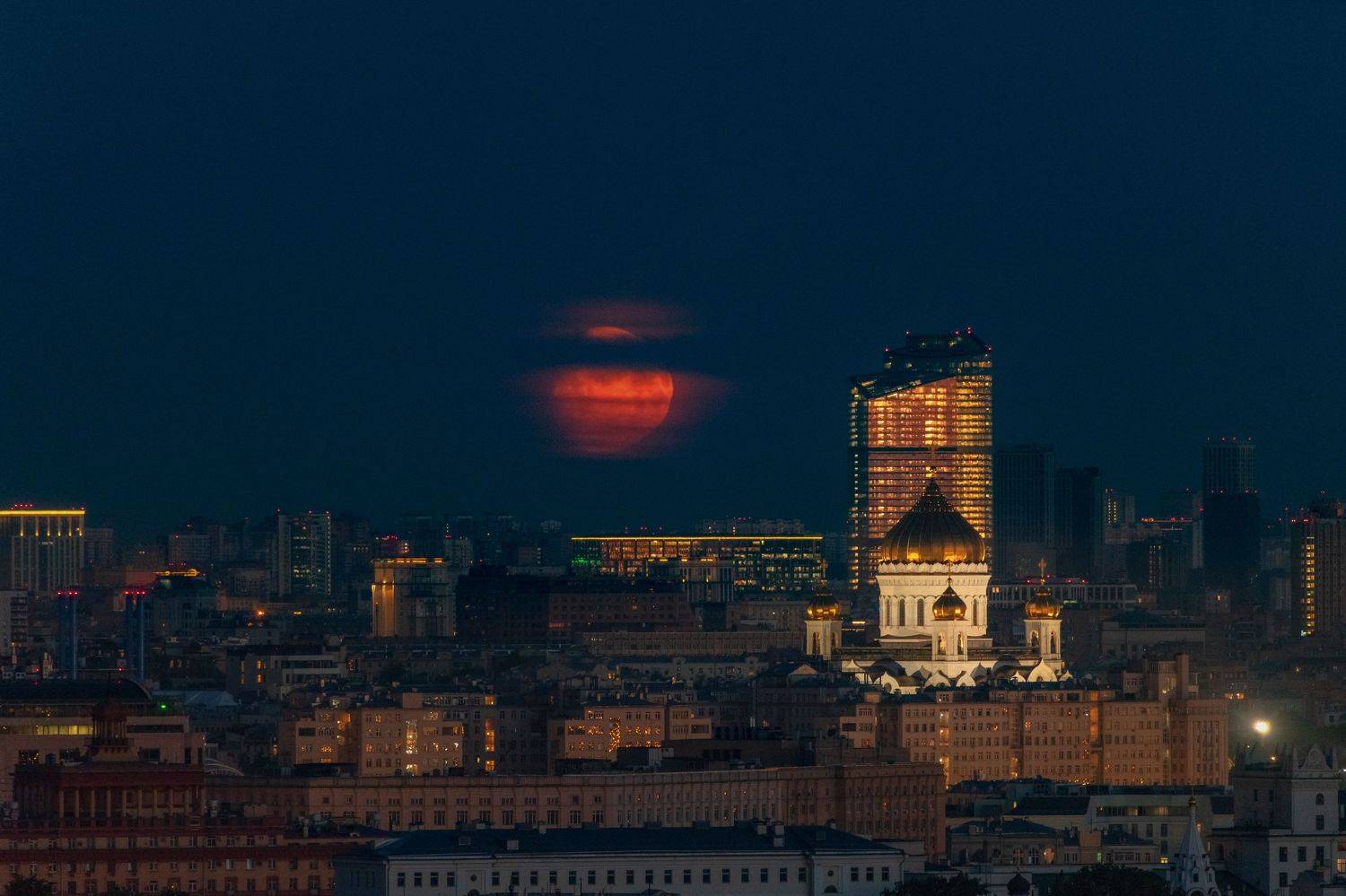 москва, полнолуние, утро, городской пейзаж, архитектура, Tsybenko Kirill