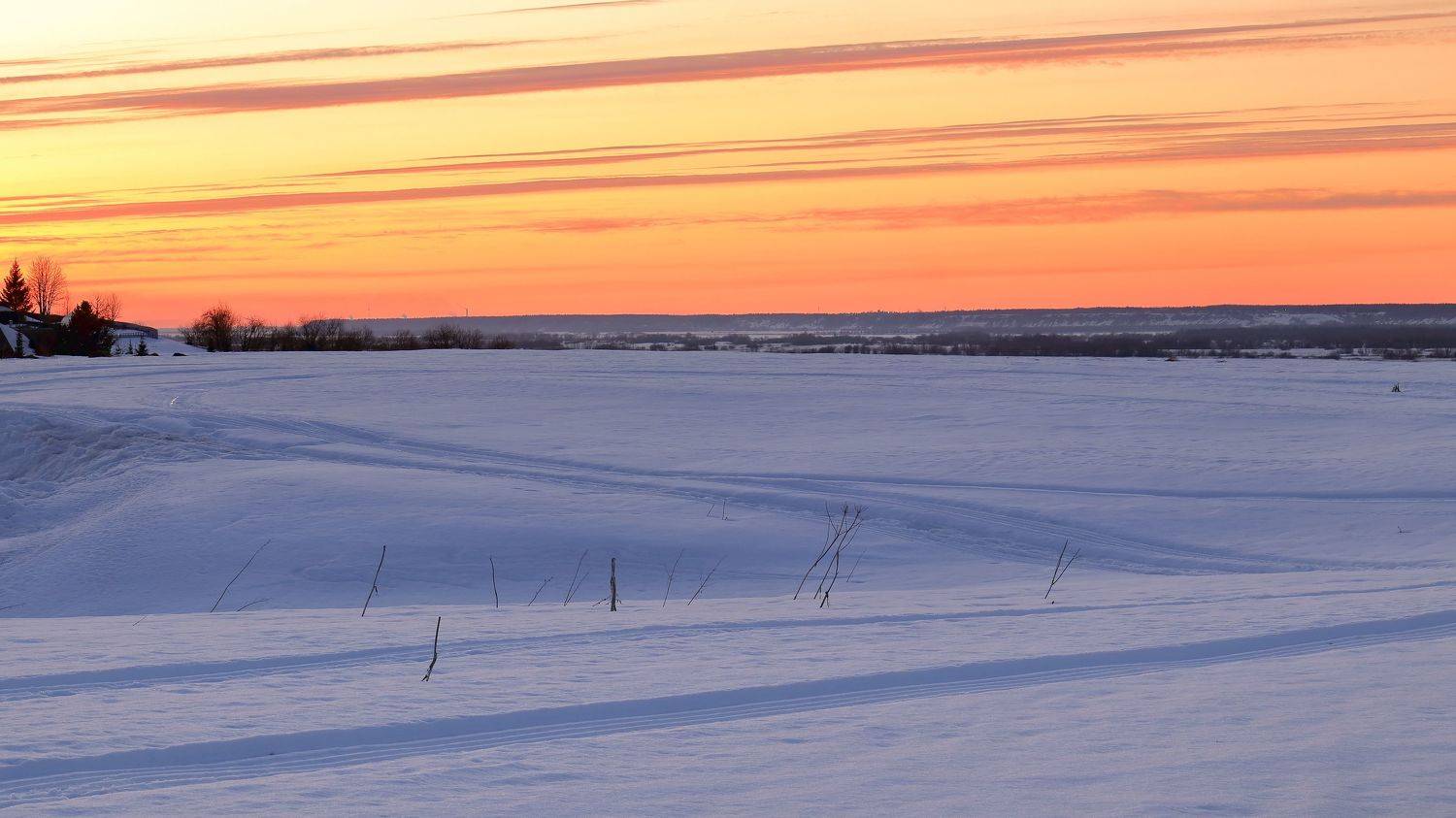 весна, север, вечер, апрель, закат, природа, Титов Александр