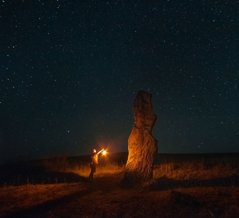 хакасия, ночь, пейзаж, курганы хакасии Хранители времени фото превью