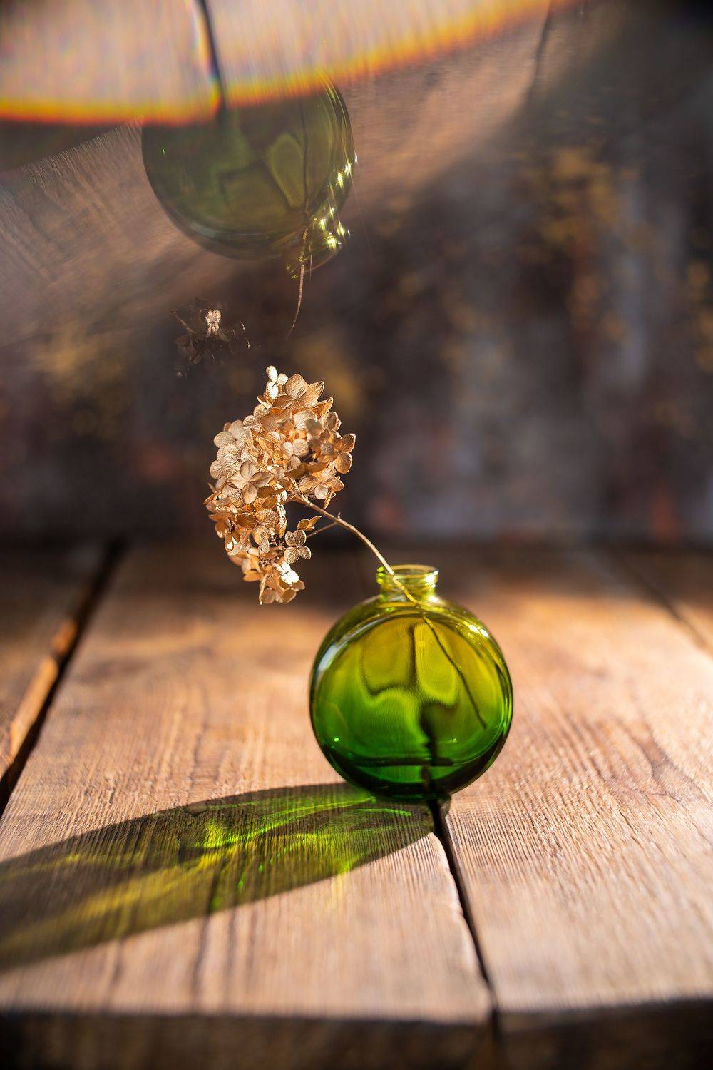 зеленый натюрморт отражение гортензия, Тата Бакбак