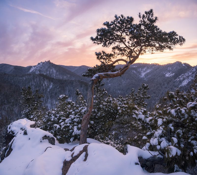 ...Апрельский зимний закат... фото превью