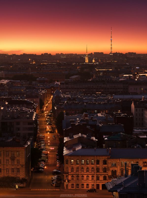 санкт-петербург, закат, лето, архитектура, nikon Перспектива фото превью