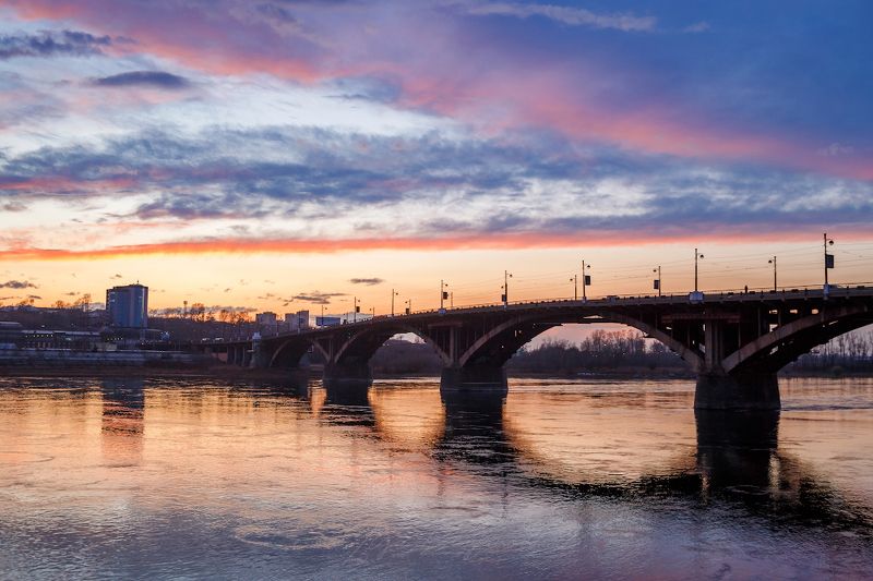 иркутск, ангара, глазковский мост Иркутск. Ангара. Глазковский мост. фото превью