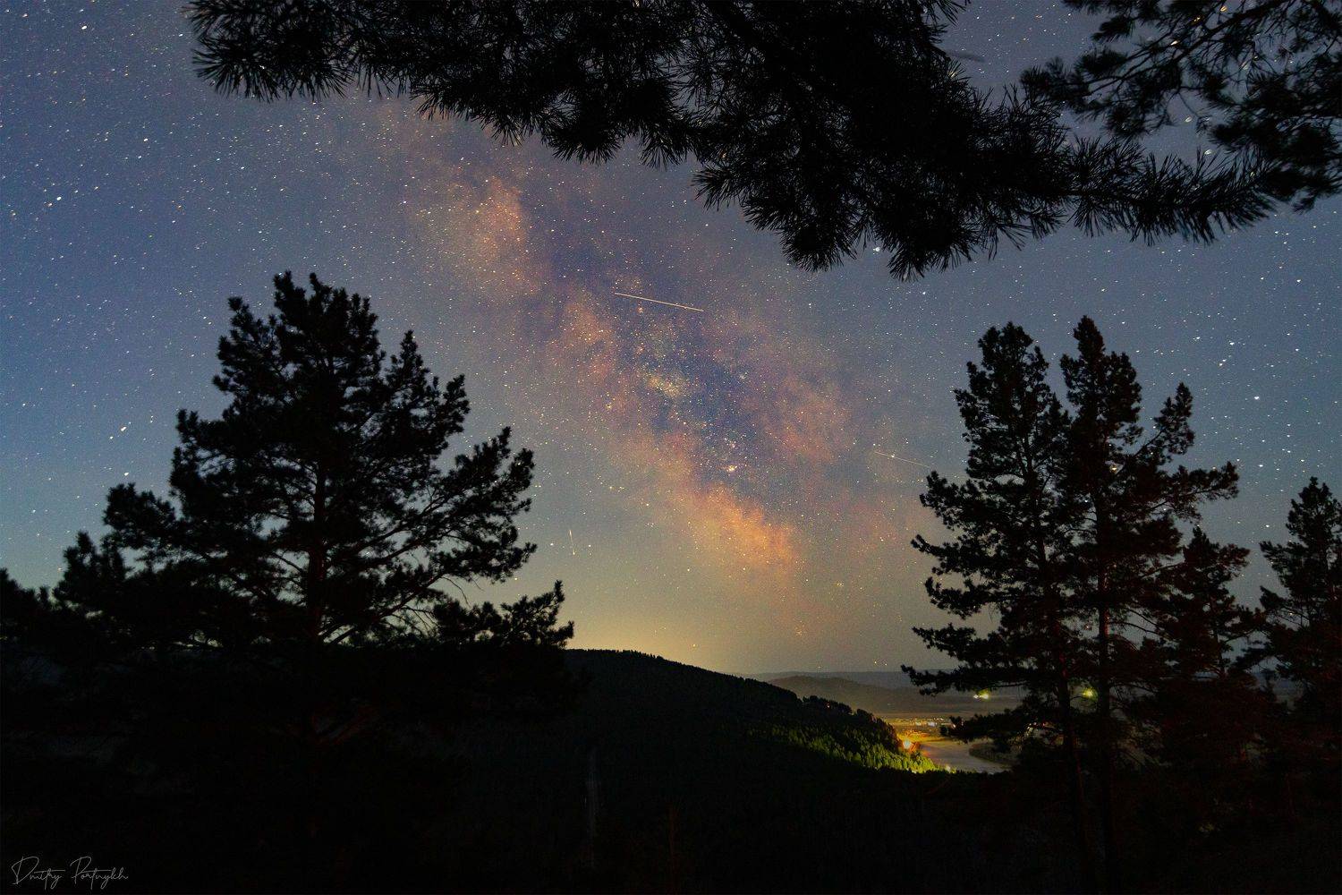 ночь, лес, млечный путь, забайкальский край, чита, звездное небо, Портных Дмитрий