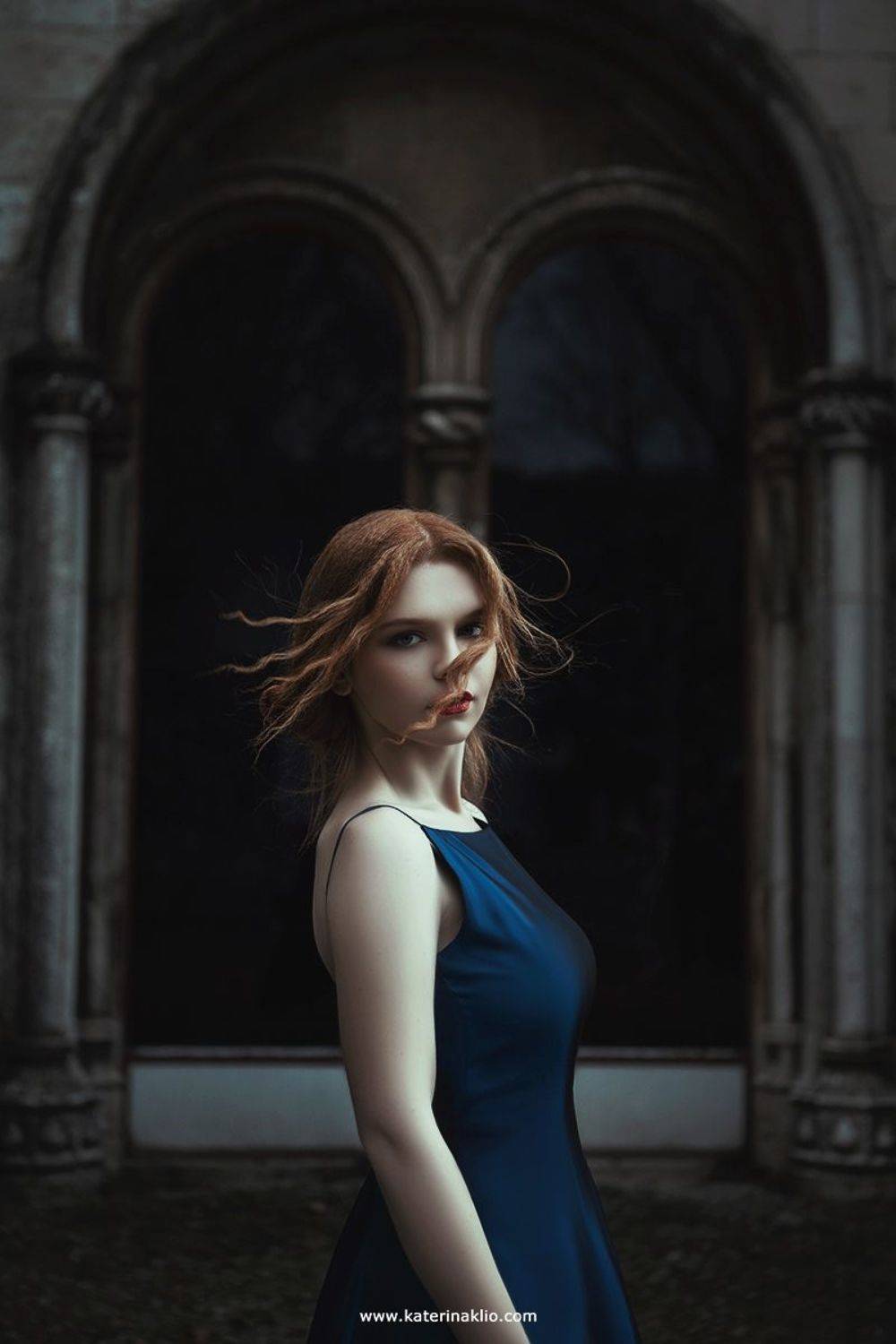 blue, madonna, wind, autumn, portrait, art, artwork, art photography, woman, beautiful, alone, feeling, windy, beauty, Катерина Клио