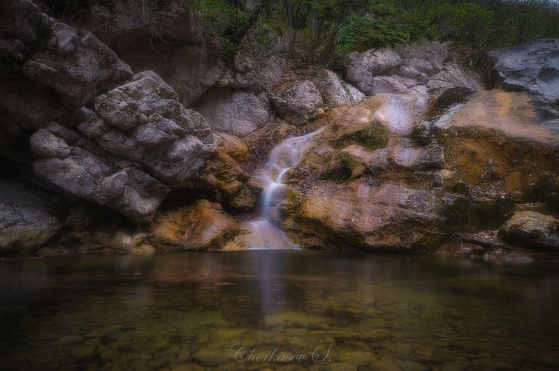 крым, река, водопад, байдарская долина, Р. Боса фото превью