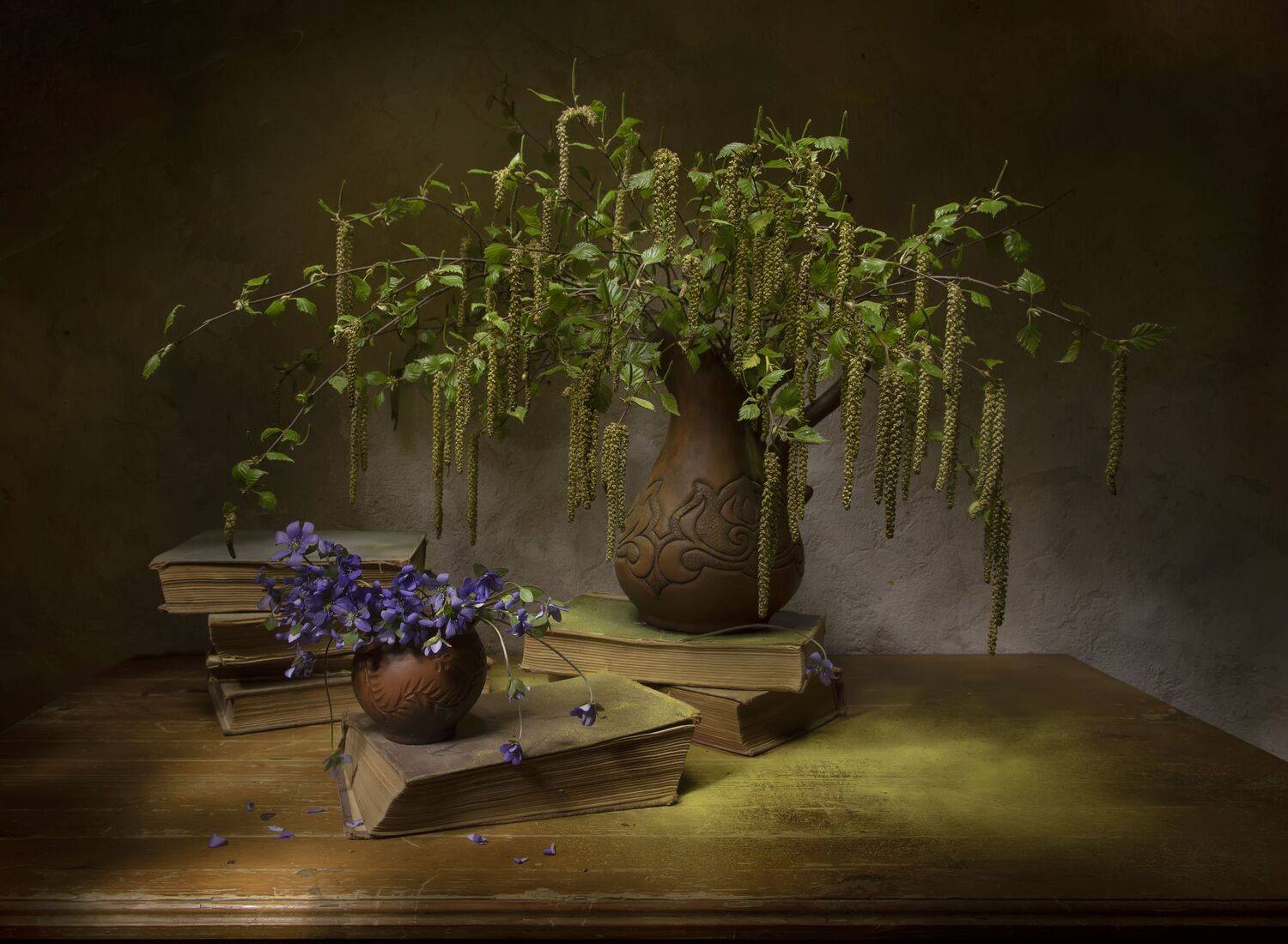 натюрморт, березка, подснежники, Татьяна Феденкова