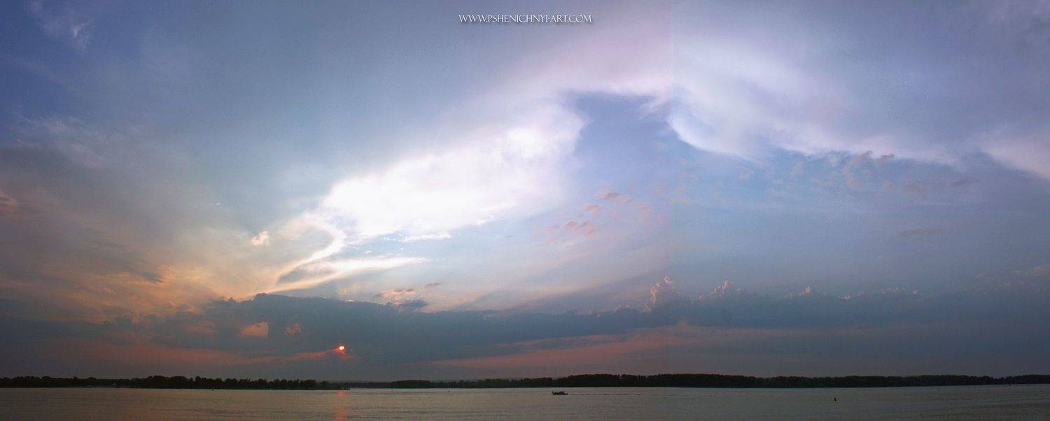 закат, пейзаж, облака, горизонт, лето, волга, самара, Пшеничный Андрей