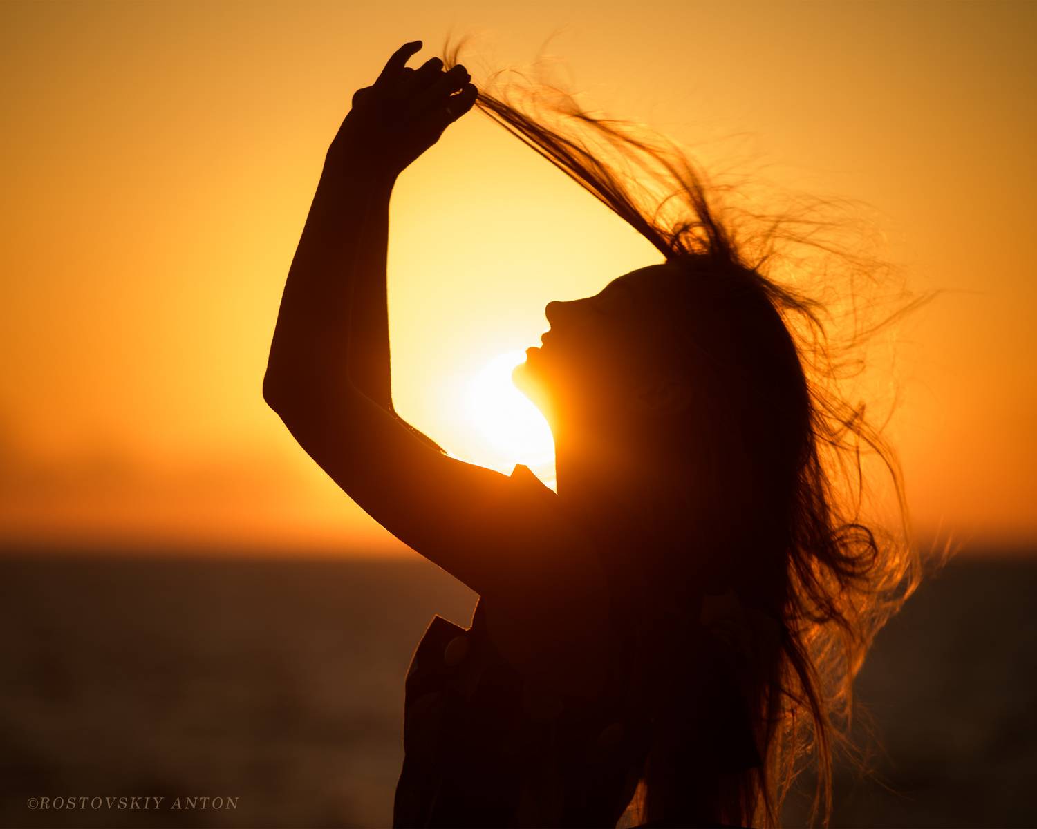 лето, закат, море, Антон Ростовский