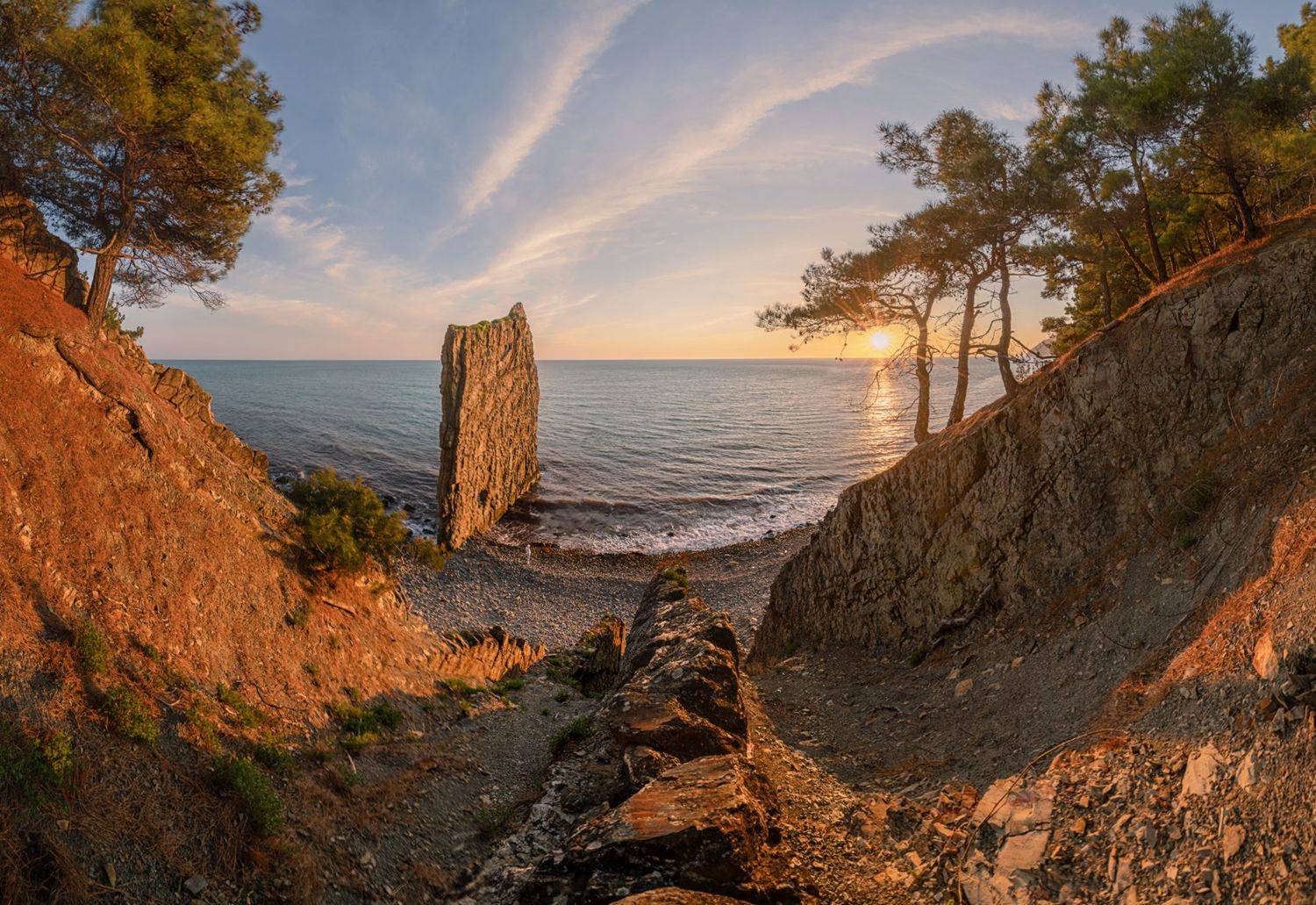 черное море, дивноморск, джанхот, прасковеевка, ппицундская сосна, скала парус, апрель, закат, Мысливцев Николай