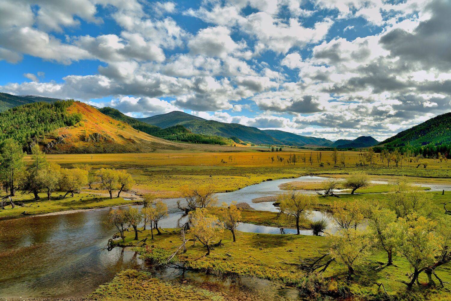 республика алтай, небо, осень, облака, река,, Байдуков Александр