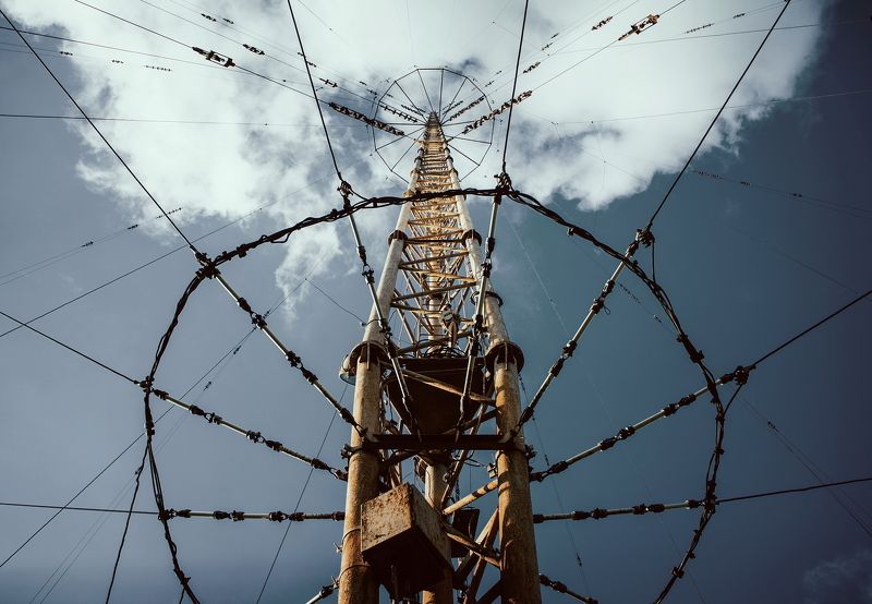 антенна, антенны, небо, облака, облако, паутина паутина фото превью