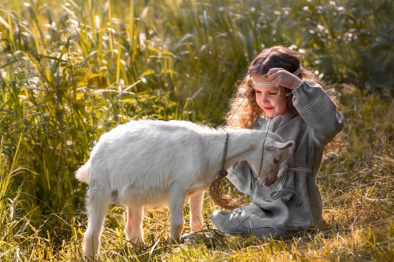 детские сказки ,козленок, девочка,лето,луг,беларусь, ирина горюкина Сестрица Аленушка и братец..) фото превью