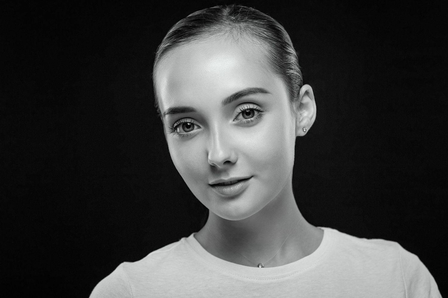 девушка, портрет, глаза, взгляд, чб, Дёгтев Евгений