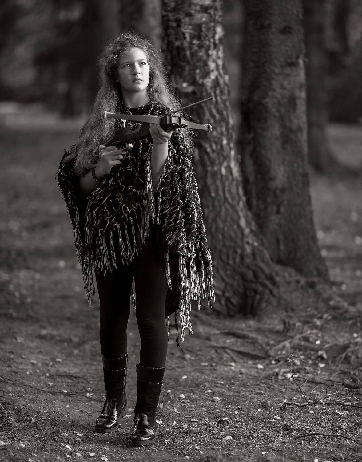 девушка, охотница, постановка, арбалет, лес, girl, hunter, forest, nature, Стукалова Юлия