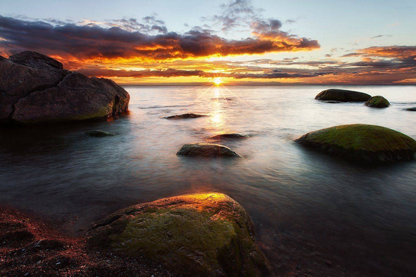 Балтийское море, Закат, Лето, Удрия, Эстония, Kljuchenkow Aleksandr