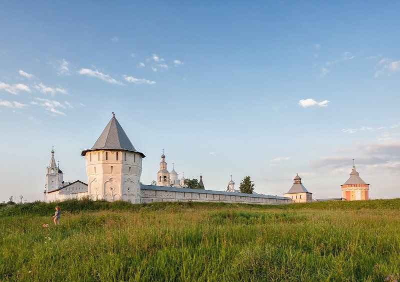 архитектура, зодчество, монастырь, вологда, лето, вечер, красота, простор Летний вечер в окрестностях Вологды фото превью