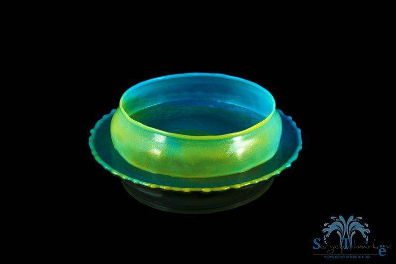 Арт, Брызги, Вода, Всплеск, Голубой, Желтый, Жидкость, Капли, Макро, Поднос, Чаша, Сергей Толмачев