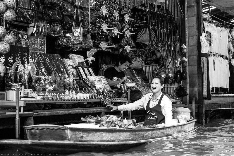 Таиланд, рынок, путешествия Рынок на воде фото превью